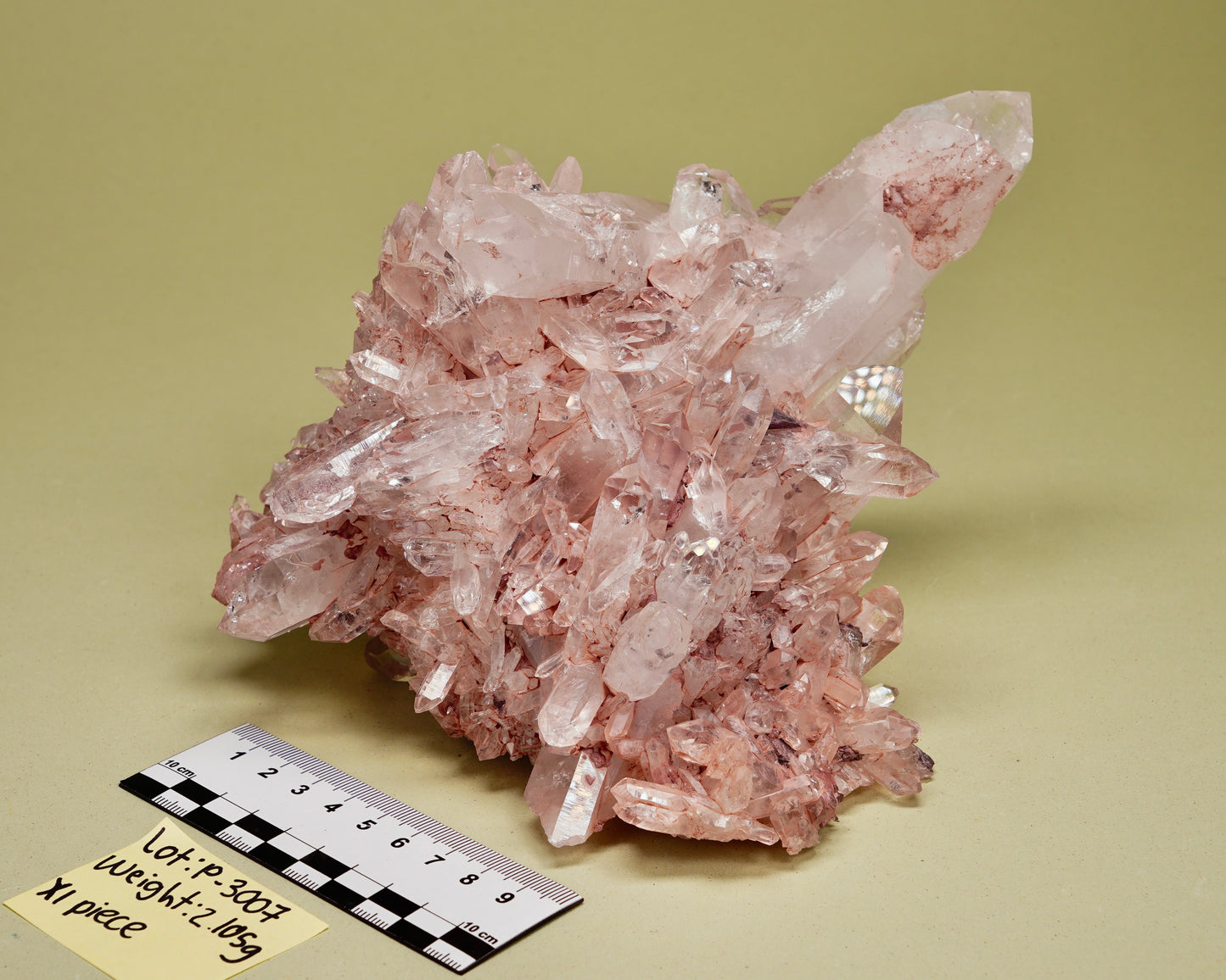 SUPER OPTICAL PINK LEMURIAN QUARTZ CLUSTER MEDIUM SIZE (P-3007) | WHOLESALE LOT