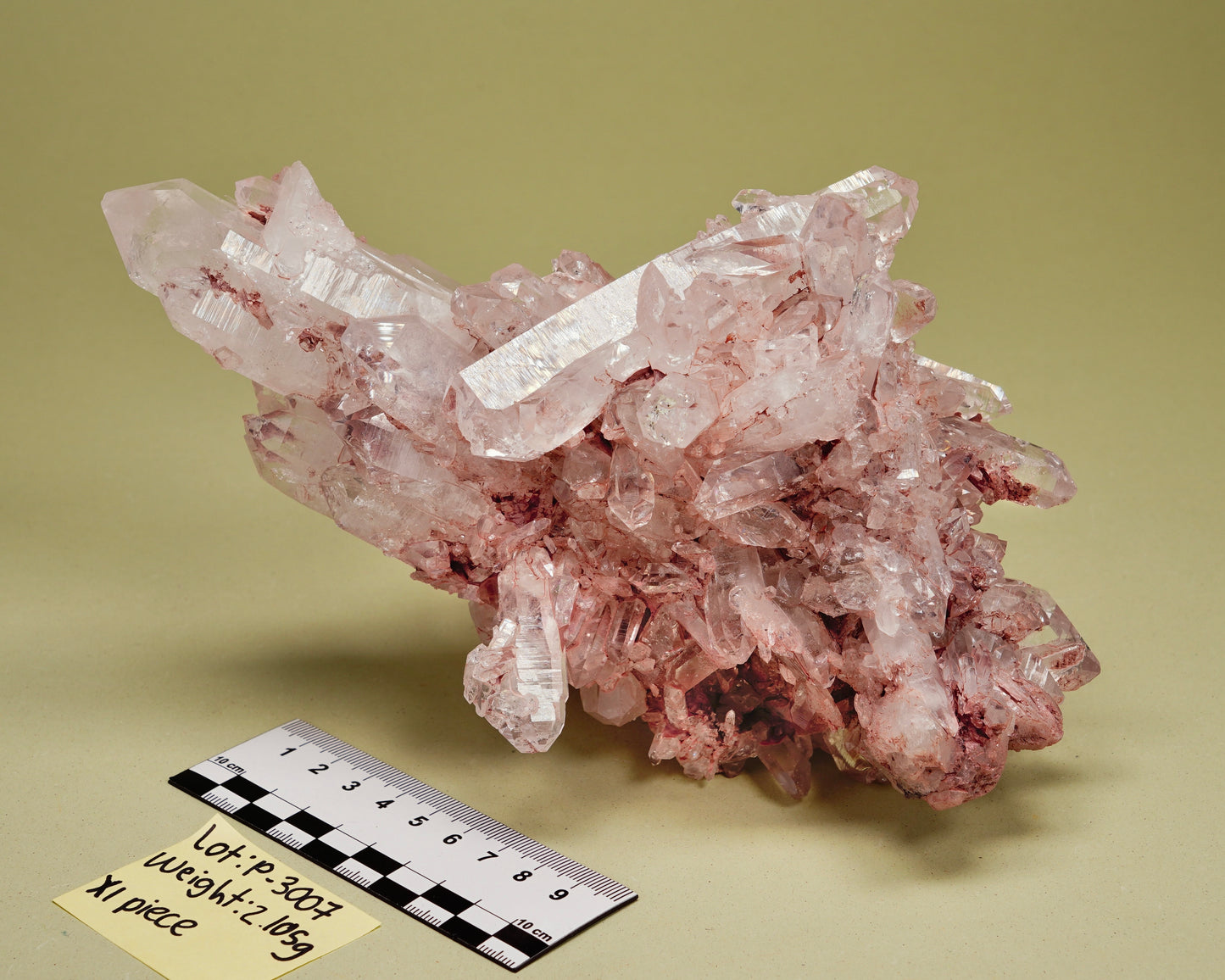 SUPER OPTICAL PINK LEMURIAN QUARTZ CLUSTER MEDIUM SIZE (P-3007) | WHOLESALE LOT