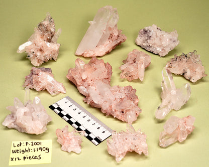 SUPER OPTICAL PINK LEMURIAN QUARTZ CLUSTERS SMALL SIZE (P-3001) | WHOLESALE LOT
