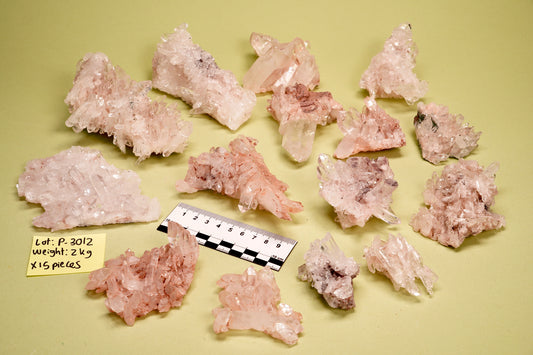 PINK LEMURIAN QUARTZ CLUSTERS (P-3012) | WHOLESALE LOT | SMALL & MEDIUM SIZE