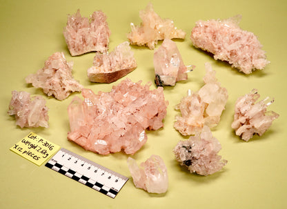 PINK LEMURIAN QUARTZ CLUSTERS (P-3016) | WHOLESALE LOT | SMALL & MEDIUM SIZE