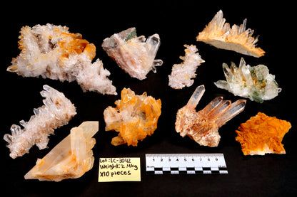 Rainbow Lemurian Quartz Clusters Mixed Selection (LC-3042) | Wholesale Lot | 2460g x10 | Small & Medium Size