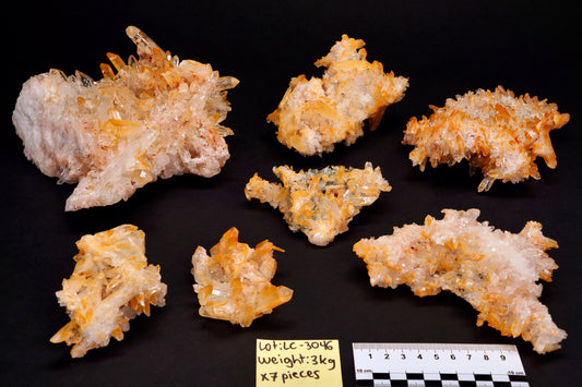 Golden Pink Lemurian Quartz Clusters | (Lot: LC-3046) | Wholesale Lot | Mixed Size