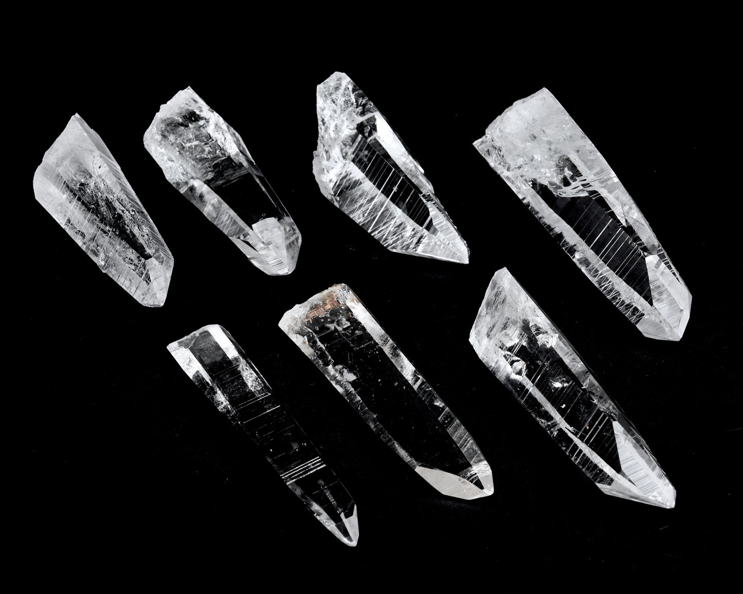 Peñas Blancas Lemurian Quartz Crystal Points (PB-3001) | Wholesale Lot | 325g x7 | Medium & Small Sizes
