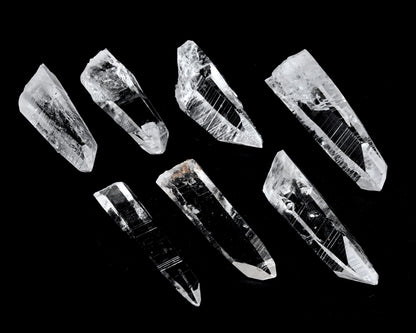 Peñas Blancas Lemurian Quartz Crystal Points (PB-3001) | Wholesale Lot | 325g x7 | Medium & Small Sizes
