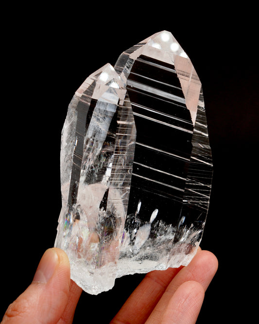 Peñas Blancas Lemurian Quartz Crystal Tantric Twin (PB-3003) | Wholesale & Retail Lot | 375g x1 | Medium Size