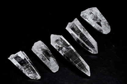 Peñas Blancas Lemurian Quartz Crystal Points (PB-3002) | Wholesale Lot | 420g x5 | Medium & Small Sizes