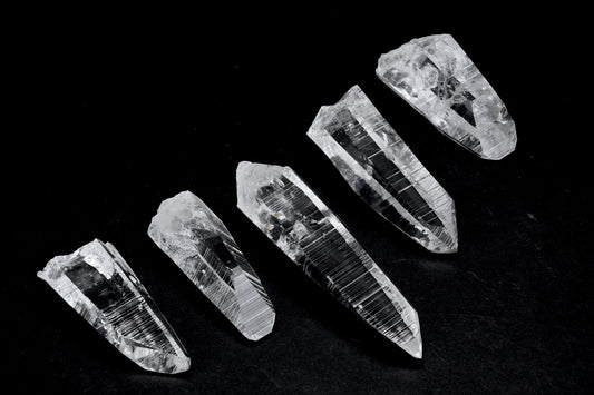Peñas Blancas Lemurian Quartz Crystal Points (PB-3002) | Wholesale Lot | 420g x5 | Medium & Small Sizes