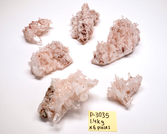 PINK LEMURIAN QUARTZ CLUSTERS (P-3035) | WHOLESALE LOT | MEDIUM SIZE 1475g x6