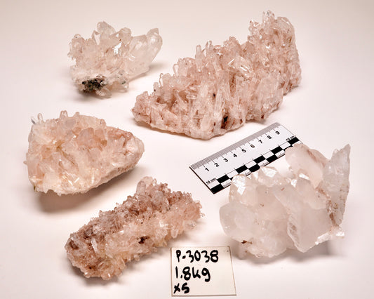 PINK LEMURIAN QUARTZ CLUSTERS (P-3038) | WHOLESALE LOT | SMALL MEDIUM SIZE 1870g x5