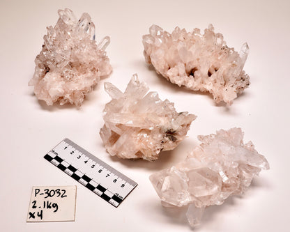 PINK LEMURIAN QUARTZ CLUSTERS (P-3032) | WHOLESALE LOT | MEDIUM SIZE 2155g x4