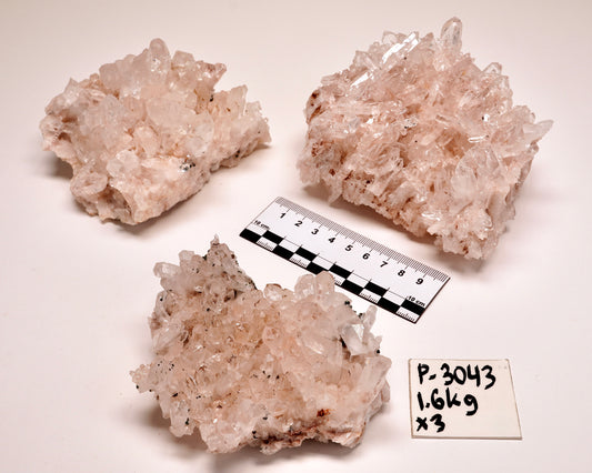 PINK LEMURIAN QUARTZ CLUSTERS (P-3043) | WHOLESALE LOT | MEDIUM SIZE 1650g x3