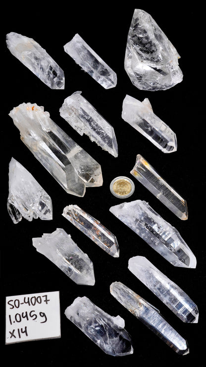 SUPER OPTICAL LEMURIAN QUARTZ POINTS (SO-4007) | WHOLESALE LOT | MEDIUM SIZE 1045g x14