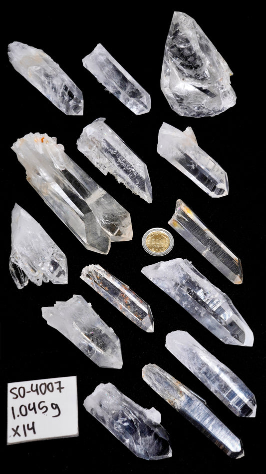 SUPER OPTICAL LEMURIAN QUARTZ POINTS (SO-4007) | WHOLESALE LOT | MEDIUM SIZE 1045g x14