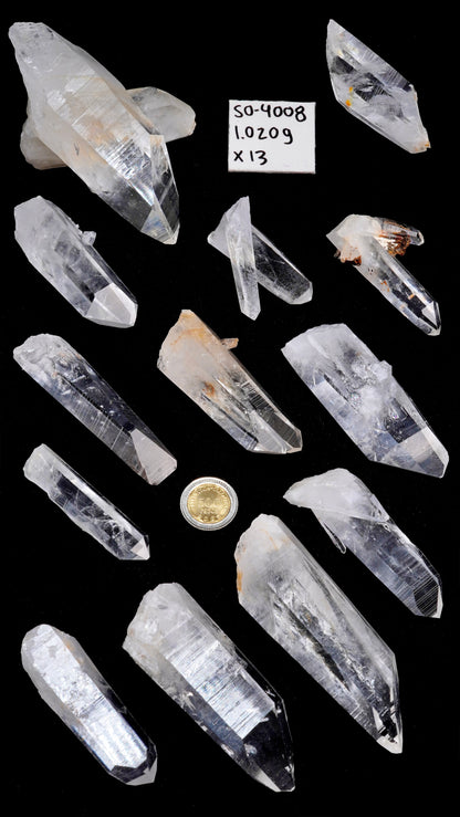 SUPER OPTICAL LEMURIAN QUARTZ POINTS (SO-4008) | WHOLESALE LOT | MEDIUM SIZE 1020g x13