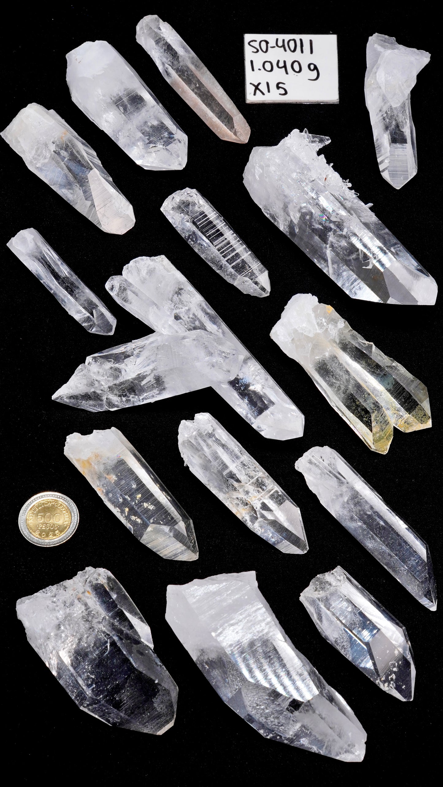 SUPER OPTICAL LEMURIAN QUARTZ POINTS (SO-4011) | WHOLESALE LOT | MEDIUM SIZE 1040g x15