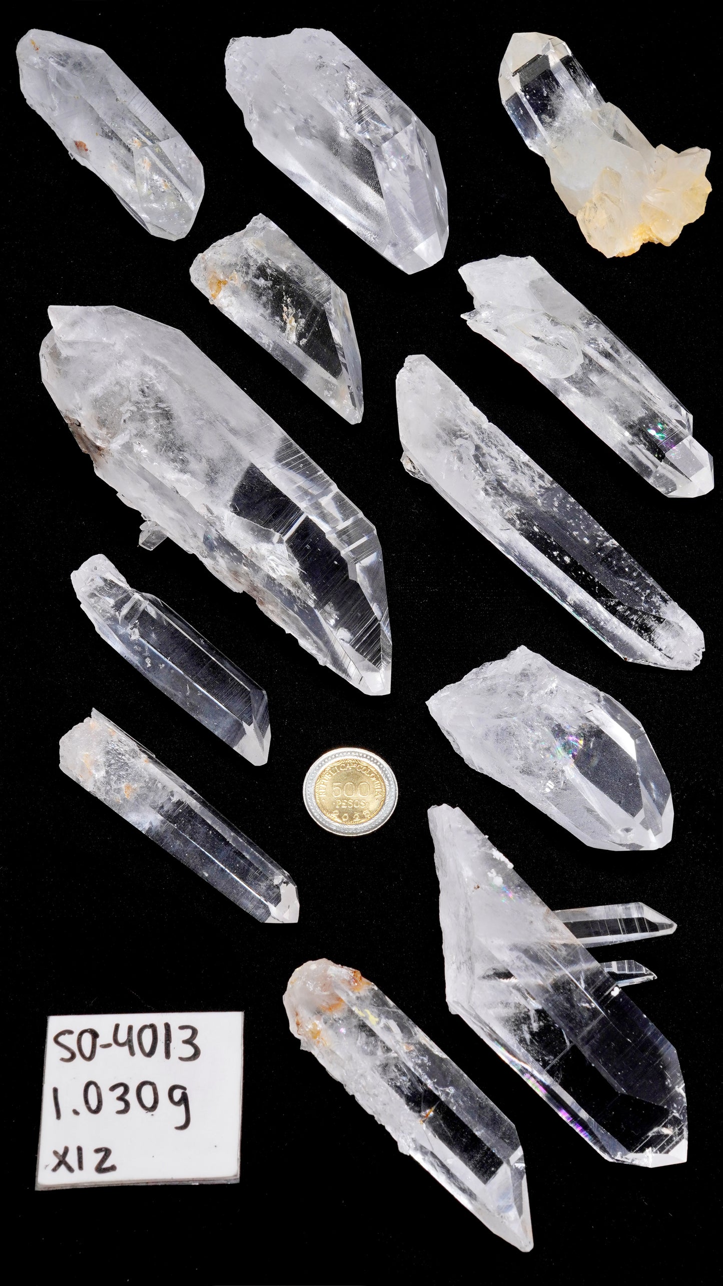 SUPER OPTICAL LEMURIAN QUARTZ POINTS (SO-4013) | WHOLESALE LOT | MEDIUM SIZE 1030g x12