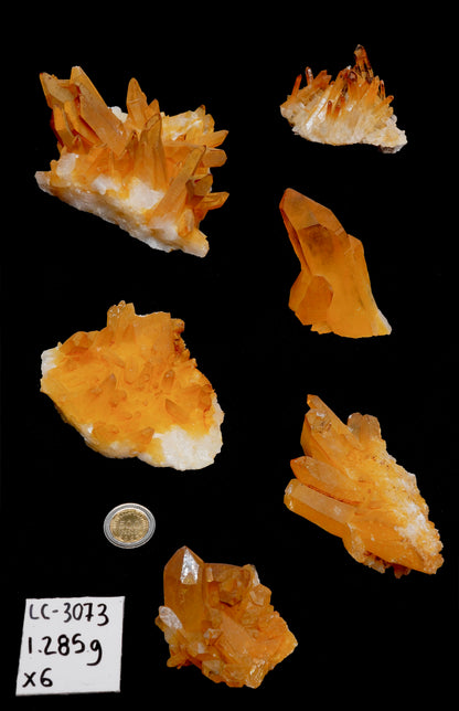 TANGERINE GOLDEN HEALER LEMURIAN QUARTZ CLUSTERS (LC-3073) | WHOLESALE LOT | MEDIUM SIZE 1285g x6