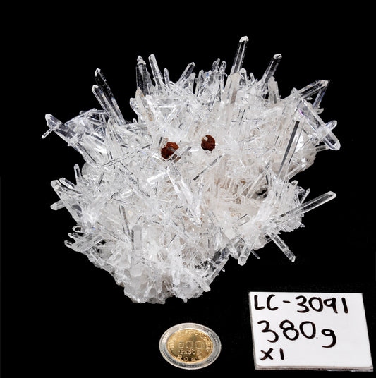 NEEDLE SUPER OPTICAL LEMURIAN QUARTZ CLUSTERS (LC-3091) | WHOLESALE LOT | MEDIUM SIZE 380g x1