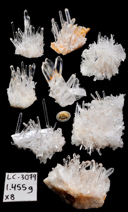 NEEDLE SUPER OPTICAL LEMURIAN QUARTZ CLUSTERS (LC-3079) | WHOLESALE LOT | SMALL SIZE 1455g x8