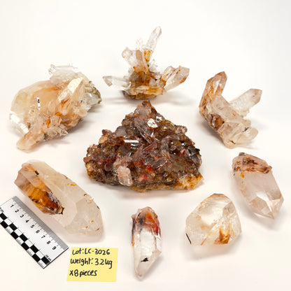 DRAGON FIRE LEMURIAN QUARTZ CLUSTERS (LC- 3026) | WHOLESALE LOT | MIXED SIZE