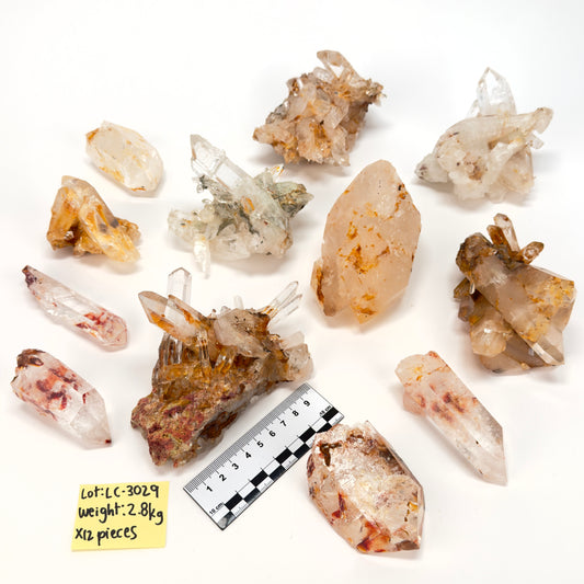 DRAGON FIRE LEMURIAN QUARTZ CLUSTERS (LC-3029) | WHOLESALE LOT | MIXED SIZE