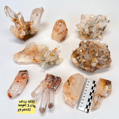 DRAGON FIRE LEMURIAN QUARTZ CLUSTERS (LC-3030) | WHOLESALE LOT | MXED SIZE