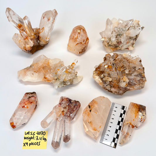 DRAGON FIRE LEMURIAN QUARTZ CLUSTERS (LC-3030) | WHOLESALE LOT | MXED SIZE
