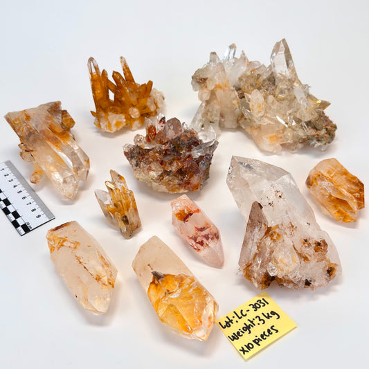 DRAGON FIRE LEMURIAN QUARTZ CLUSTERS (LC-3031) | WHOLESALE LOT | MIXED SIZE