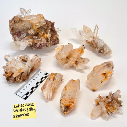 DRAGON FIRE LEMURIAN QUARTZ CLUSTERS (LC-3032) | WHOLESALE LOT | MIXED SIZE