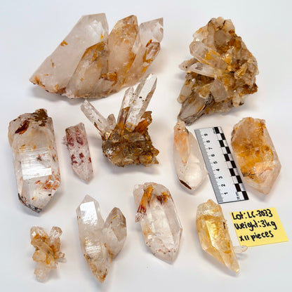 DRAGON FIRE LEMURIAN QUARTZ CLUSTERS (LC-3033) | WHOLESALE LOT | MIXED SIZE