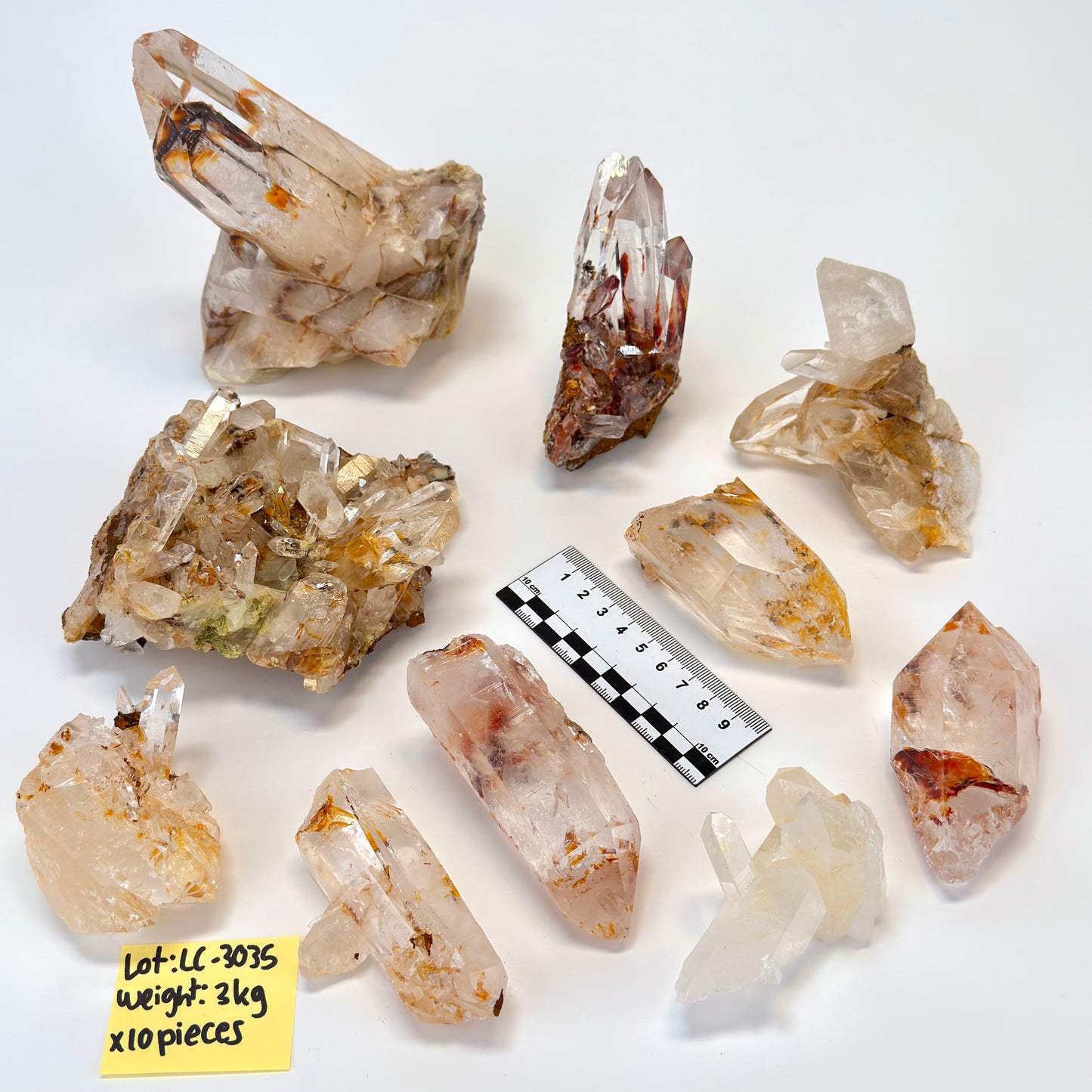 DRAGON FIRE LEMURIAN QUARTZ CLUSTERS (LC-3035) | WHOLESALE LOT | MIXED SIZE