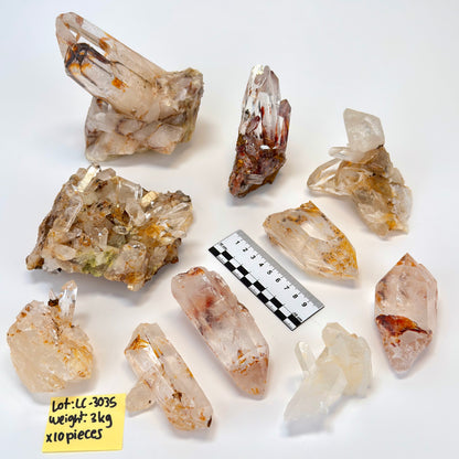 DRAGON FIRE LEMURIAN QUARTZ CLUSTERS (LC-3035) | WHOLESALE LOT | MIXED SIZE