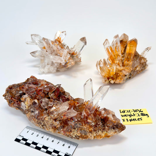 DRAGON FIRE LEMURIAN QUARTZ CLUSTERS (LC-3036) | WHOLESALE LOT | MIXED SIZE