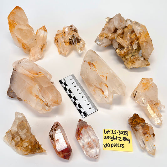 DRAGON FIRE LEMURIAN QUARTZ CLUSTERS (LC-3038) | WHOLESALE LOT | MIXED SIZE