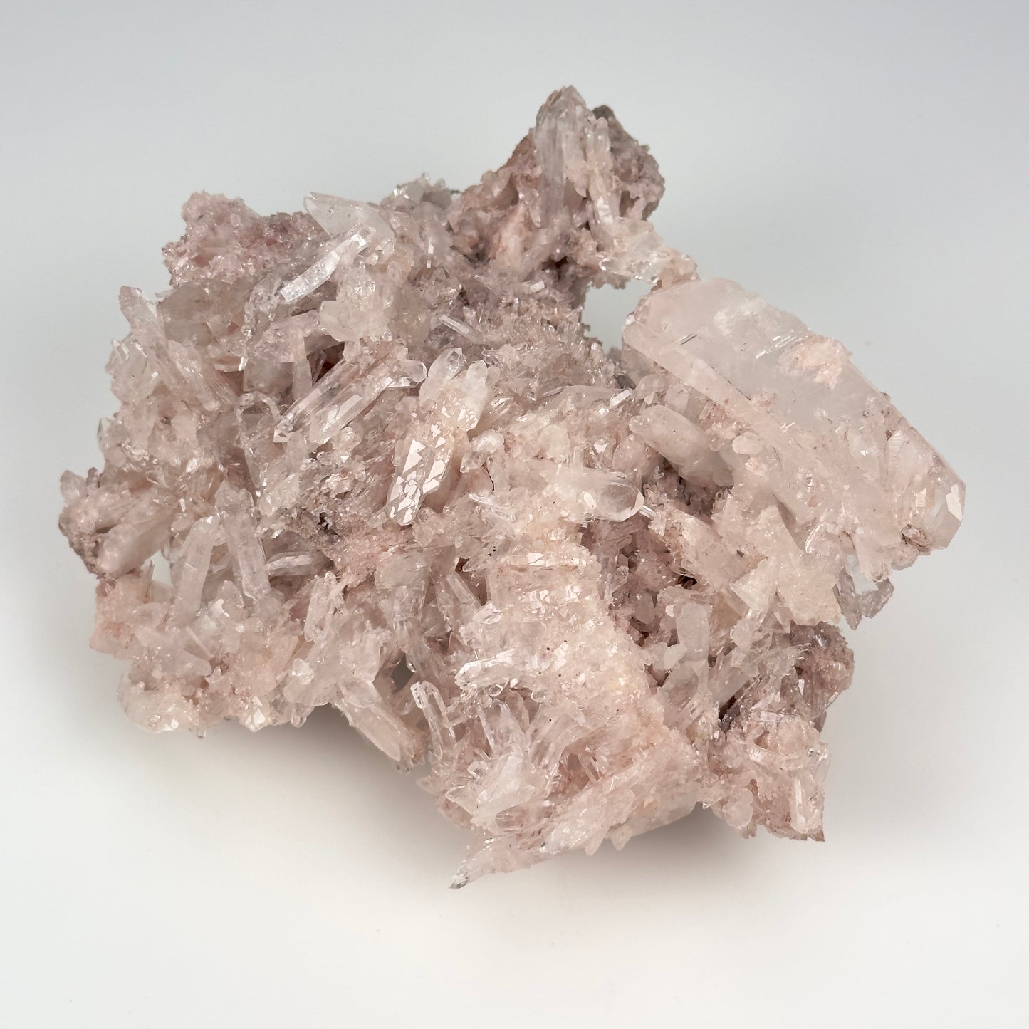 Pink Faden Lemurian Quartz Cluster medium size (Lot: P-1174)