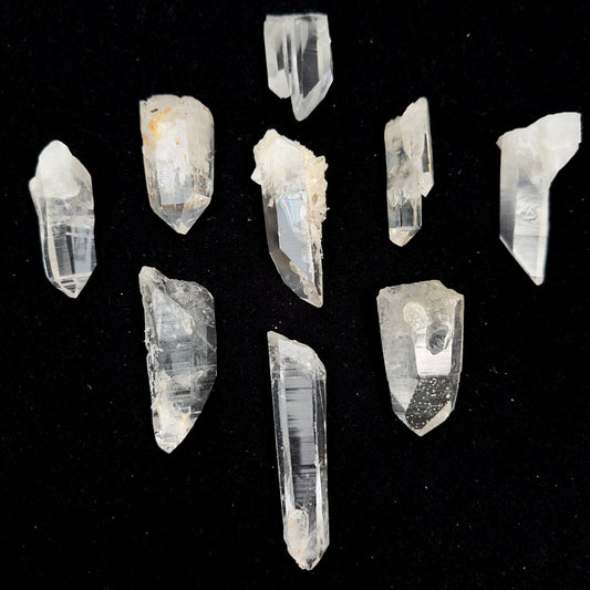 La Belleza Lemurian Quartz points, Super Optical transparency (SO-157)