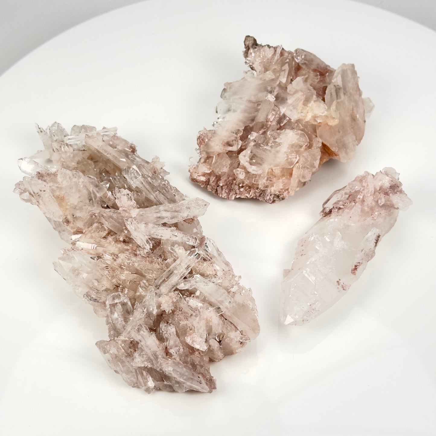 Pink Lemurian Quartz Clusters Medium and Small sizes (P-1109)