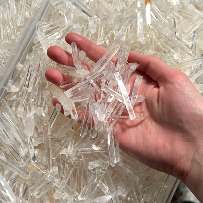 Needle Lemurian Quartz Crystal points Super Optical Clarity (Medium Size) by the kilo BULK