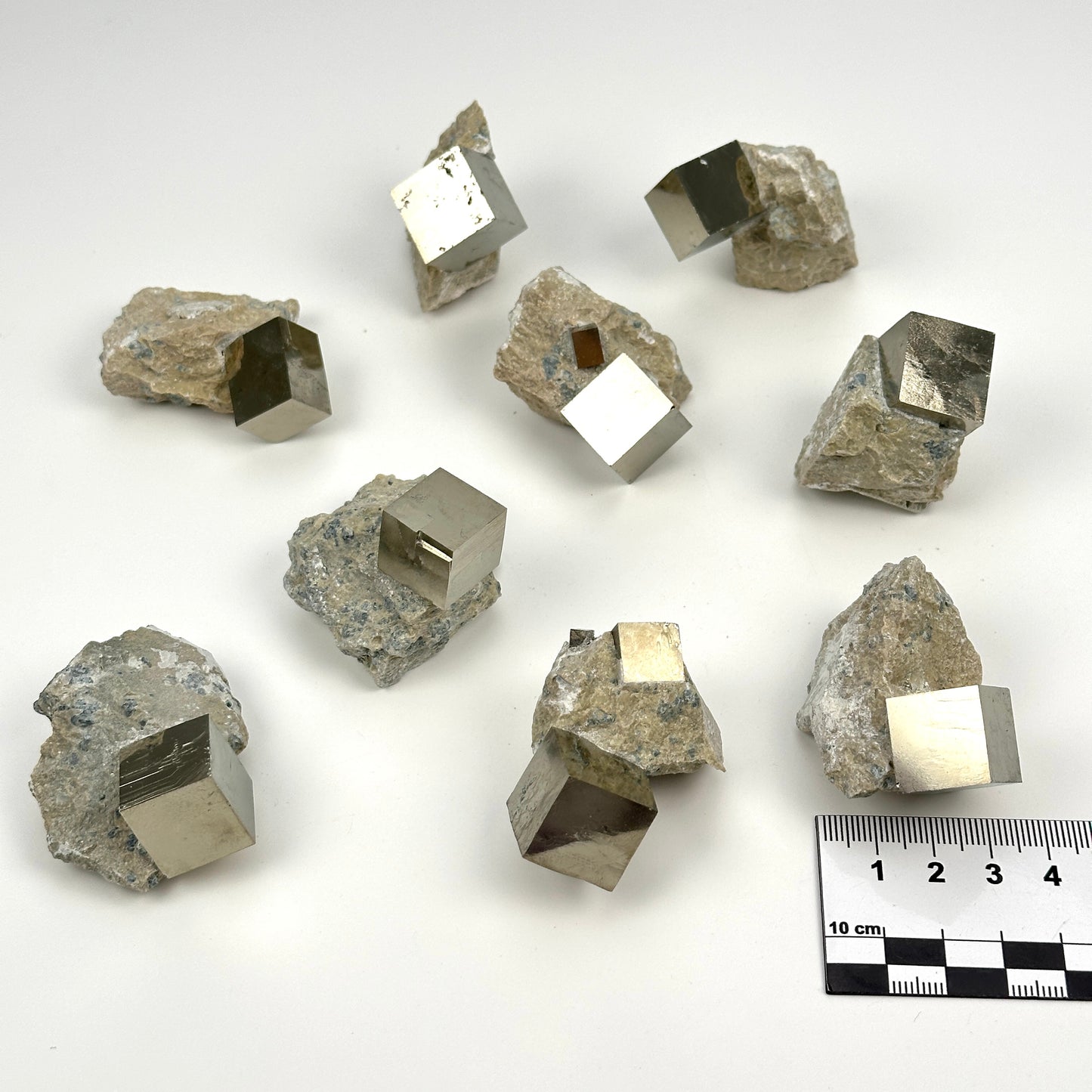 Cubic Pyrite on Matrix (Limestone), Navajun Spain Extra High Quality (PY-110)