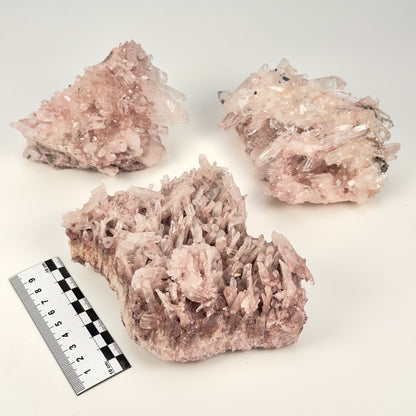 Pink Lemurian Quartz Clusters Medium size (Lot: P-1203) 2023g  x3 pieces