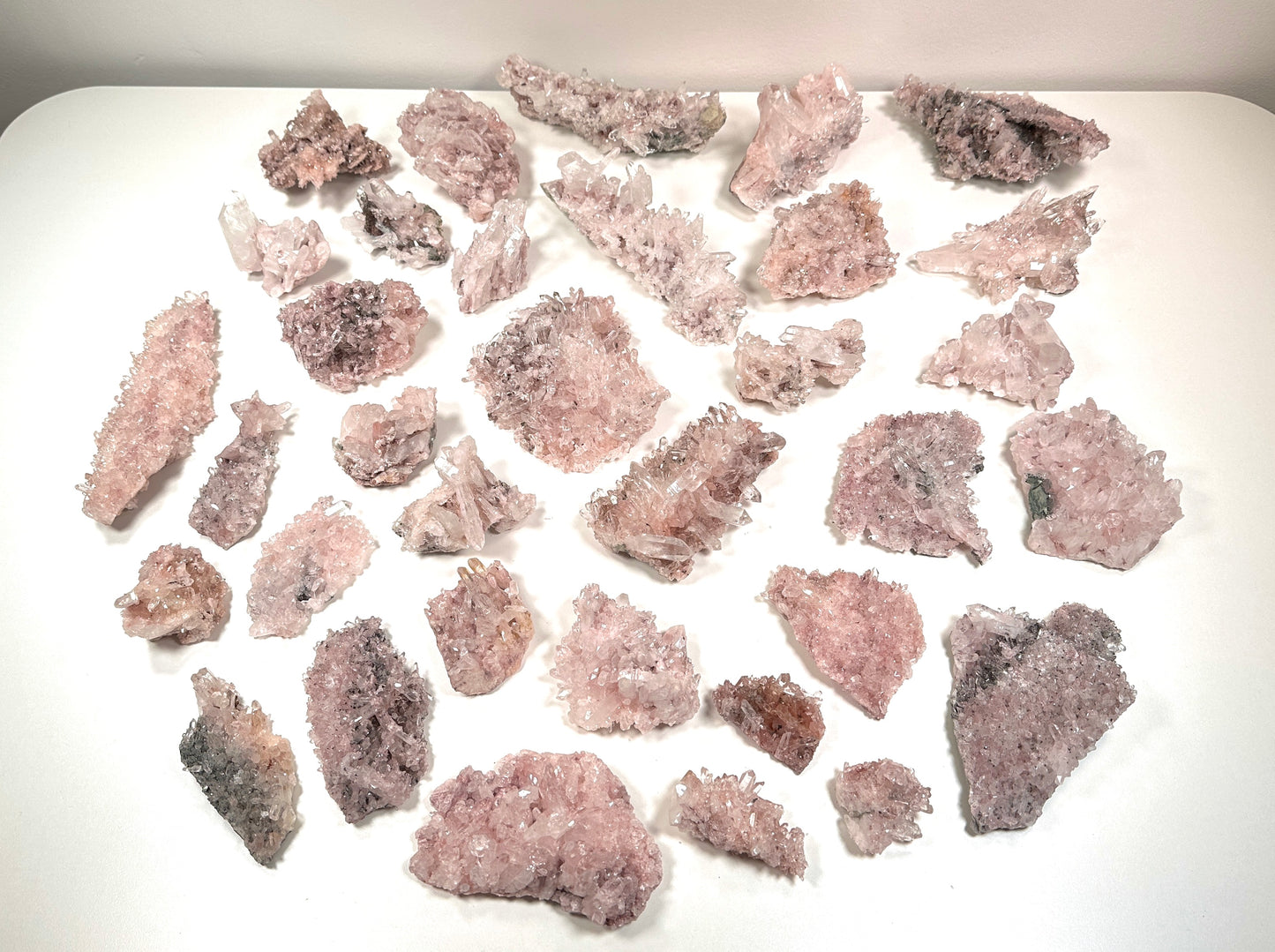 Pink Lemurian Quartz Clusters mixed sizes (P-902)