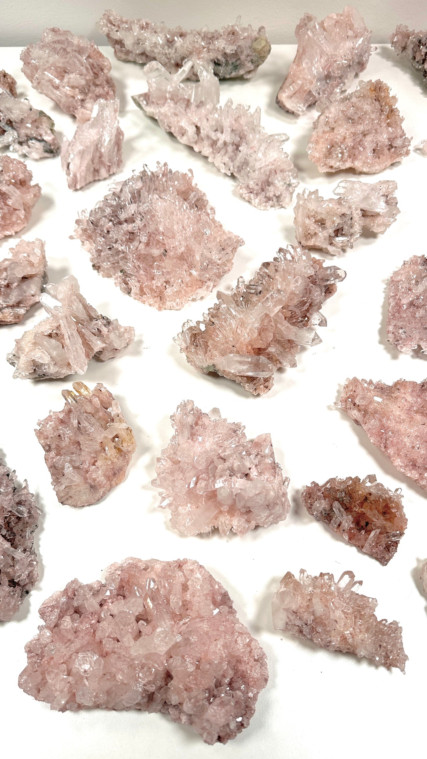 Pink Lemurian Quartz Clusters mixed sizes (P-902)