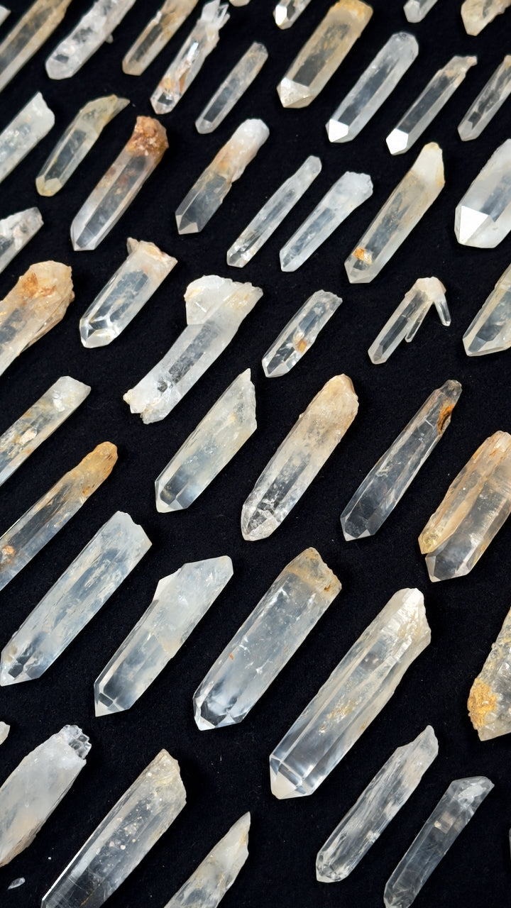 Golden Healer DNA Blue Smoke Lemurian Quartz Crystal Mini Wands (BS-124)