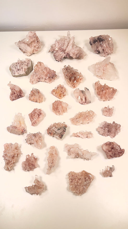 Pink Lemurian Quartz Clusters small size (Lot: P-907)