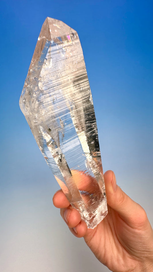 Extra Rare Peñas Blancas Lemurian Quartz Scepter of Light Super Optical Clarity (Lot: CO-232) Collector Specimen
