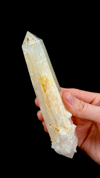 コロンビア産 ダブルターミネーテッド DNA ブルースモーク ゴールデンヒーラー レムリアンクォーツ クリスタルポイント (CO-205) 237g