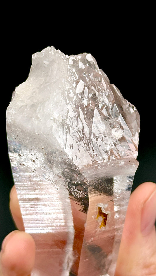 コレクター標本 エレスチャル レーザー ソード オブ ライト ペニャス ブランカス レムリアン クォーツ クリスタル ポイント コロンビア産 (ロット: CO-211) 185g