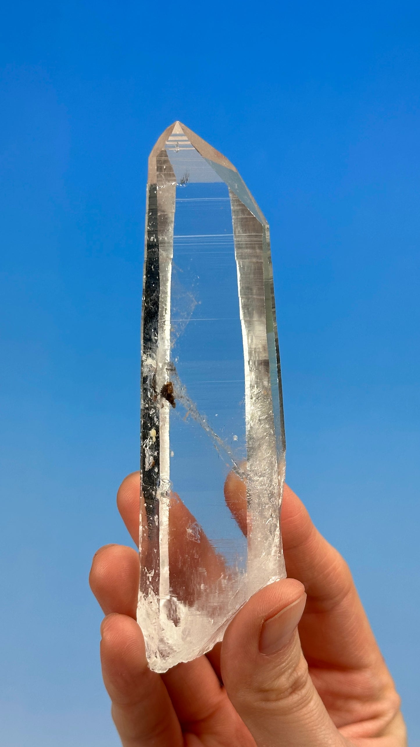 Tabular Peñas Blancas Lemurian Quartz Crystal Point from Colombia (CO-216) 129g
