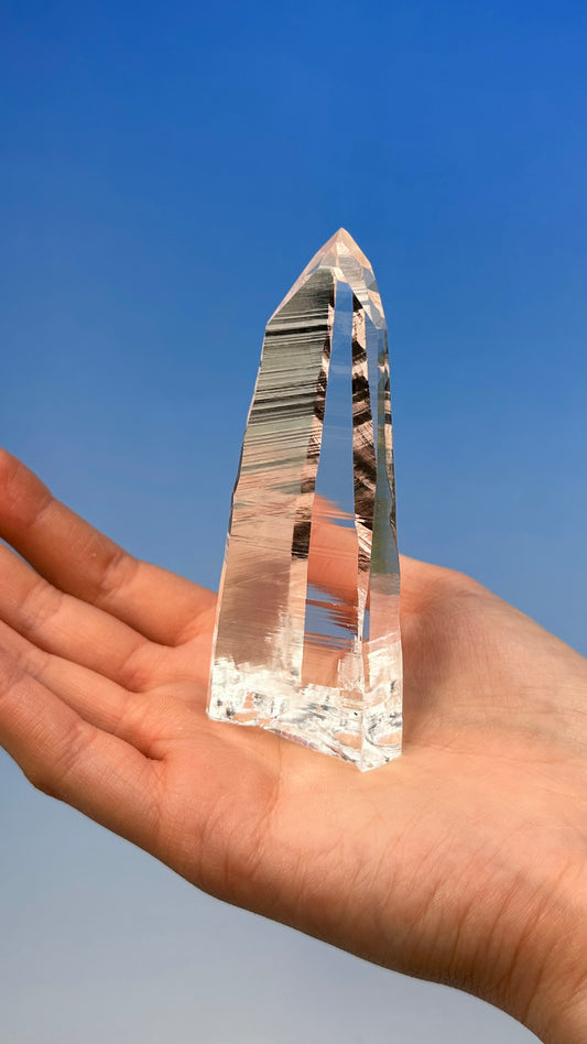 エクストラ クリア ムゾ ハビット ペニャス ブランカス レムリアン クォーツ クリスタル ポイント コロンビア産 (CO-200) 124g